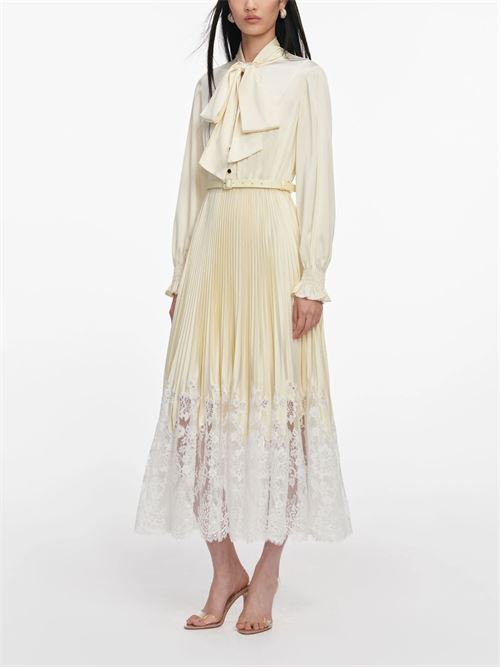 Mini abito in pizzo satinato SELF PORTRAIT | SS26047MAYYELLOW